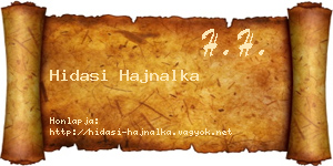 Hidasi Hajnalka névjegykártya